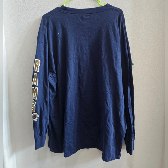 Team apparel LOs Angeles Rams Navy long sleeved logo shirt size 2XL - Picture 3 of 5